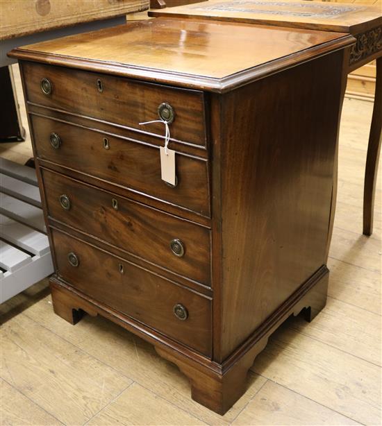 A George III mahogany commode chest of four drawers W.60cm